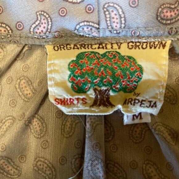 Organically Grown by Arpeja vintage gray paisley long slv blouse, M, good cond. - Picture 3 of 6
